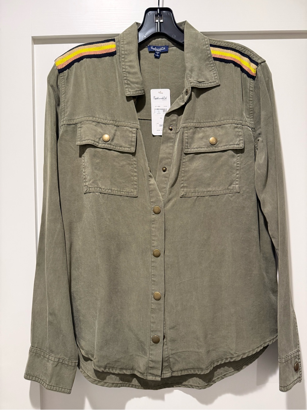 Splendid Olive Green Utility Jacket With Front Pockets